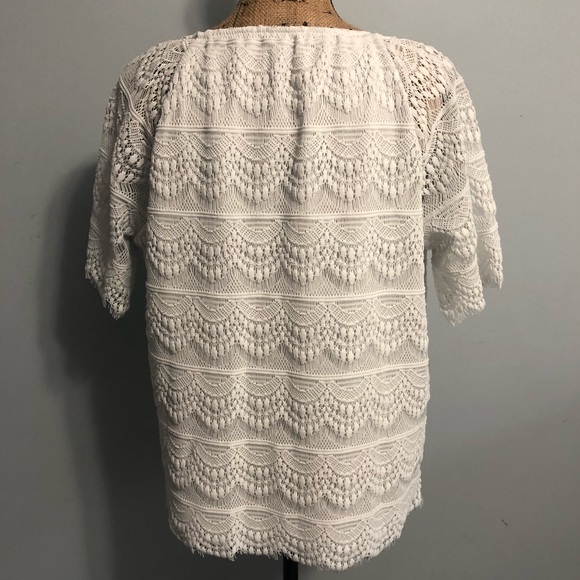 Westport 1962 White Lace Blouse Size Large - Picture 2 of 10